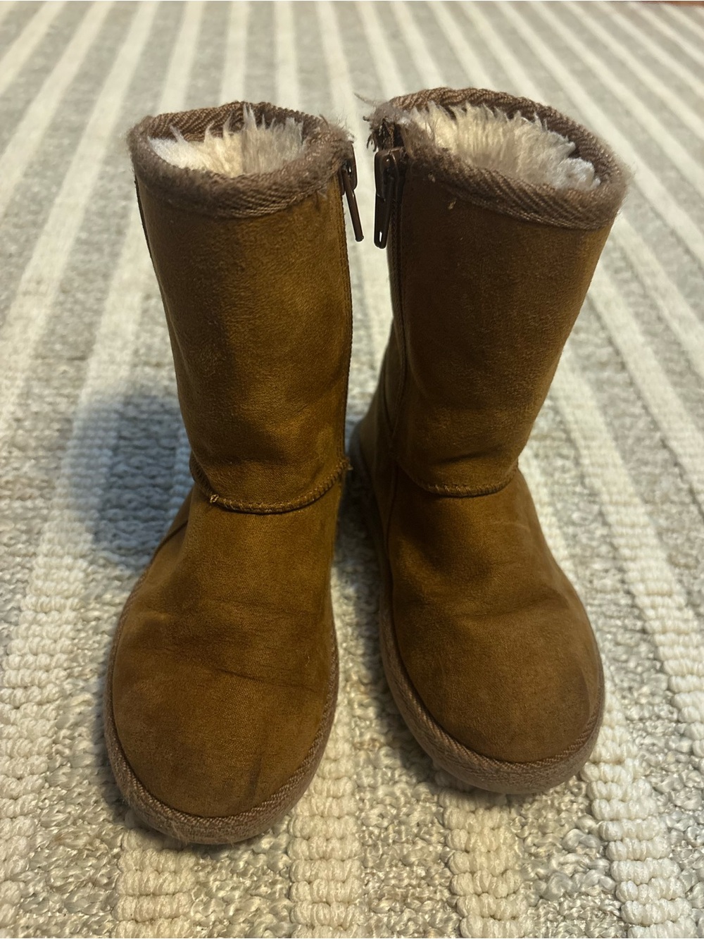 Harper Canyon Brown Kids' Faux-Suede Fleece-Lined Boots